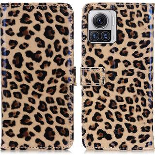 SKALO Motorola Edge 30 Ultra 5G Leopardmønstret pungetui i PU-læder