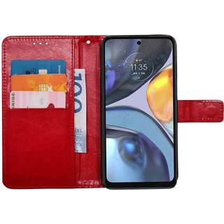 Wallet cover 3-kort Motorola Moto G22 - Rød