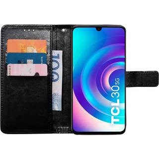 Wallet cover 3-kort TCL 30 5G - Sort