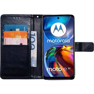Wallet cover 3-kort Motorola Moto E32 - Sort