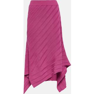Stella McCartney Asymmetric rib-knit midi skirt - beige - XS