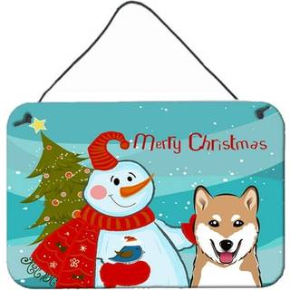 """" Caroline's Treasures Snowman med Shiba Inu Wall eller Door Hanging Prints BB1845DS812 8HX12W """"