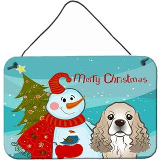 """" Caroline's Treasures Snowman med Cocker Spaniel Wall eller Door Hanging Prints BB1836DS812 8HX12W Multicolor """"
