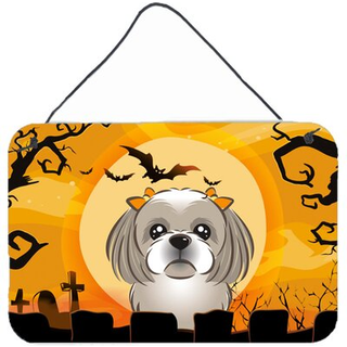"""" Caroline's Treasures Halloween Gray Silver Shih Tzu Wall eller Door Hanging Prints BB1808DS812 8HX12W """"