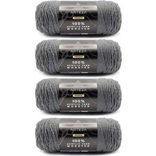 Arteza Akrylgarn til h?kling af 4 x 200 -G Skeins of Worsted Yarn til strikning Meget skygge