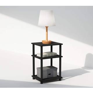 Furinno kun 3-lags turn-n-rør åben opbevaring natbord 1-pakke plaststænger americano/sort