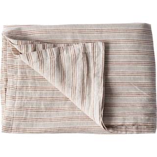 Dug i hør 145 x 330 cm, hazelnut stripe