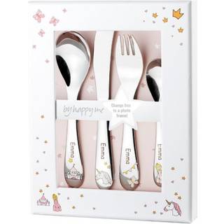 Børnebestik Med Navn, Prinsesse Eventyr, Billederamme Inkluderet