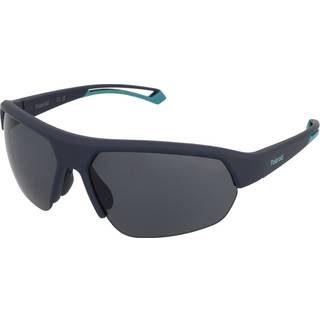 Polaroid Unisex PLD 7048/S ZX9/E3 Solbriller Plast Blå Grå Geometrisk Polariseret - Blå