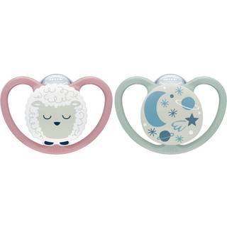 NUK Space Night Silicon S2 - Sheep 2-pak
