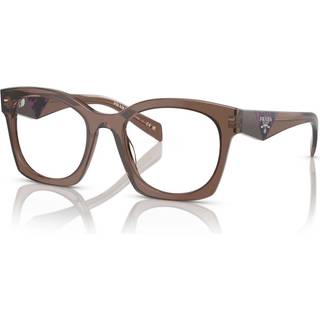 Prada Kvinde PR A05V 17O1O1 Optiske stel Acetat Brun Transparent Geometrisk Normal