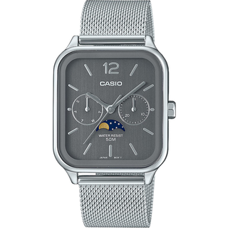 Casio MTP-M305M-8AVER Herrenuhr Multifunktion mit Mondphase Grau
