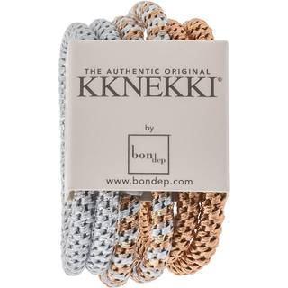 Kknekki Hårelastikker Bronze/light Blue Mix Slim (6-pak)