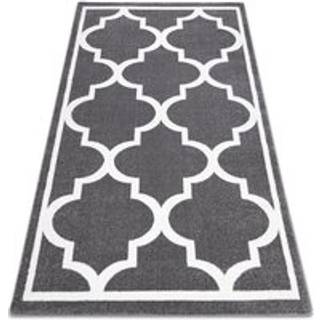 Tæppe SKETCH - F730 grå/hvid Marokkansk kløver trellis 140x190 cm