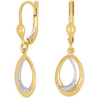 Siersbøl 8kt. tofarvet guld ørehænger med cubic zirkonia