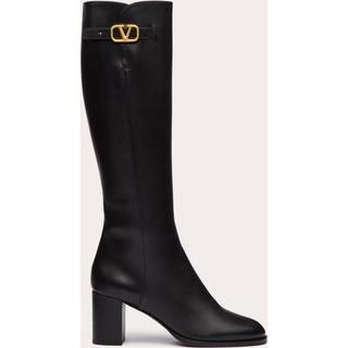 Valentino Garavani VLogo Signature leather knee-high boots - black - EU 40