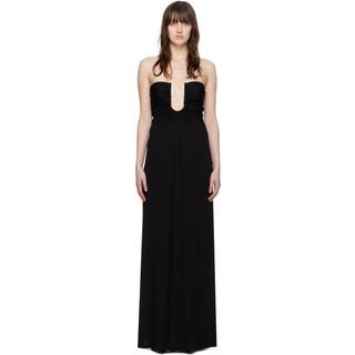 Christopher Esber Ruched strapless maxi dress - black - M