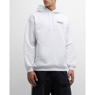 Balenciaga - Logo-Print Cotton-Jersey Hoodie - Men - White - XS
