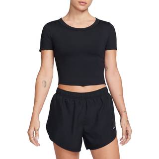 Kort Nike One Fitted Dri-FIT-top med korte ærmer til kvinder - sort - XXL (EU 52-54)