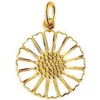 Lund Copenhagen marguerit vedhæng 18 mm - forgyldt/hvid - 908018-M