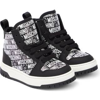Moschino Kids Logo high-top leather sneakers - black - EU 24