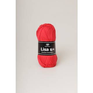 Svarta Fåret Lisa 045 Cayennerød Indhold: 100% kæmmet bomuld Vægt/længde: 50 g = ca. 165 meter Anbefalede Pinde: 3mm Strikkefasthed: 10 cm = 28 m Vask: Maskinvask ved 40℃ / Tåler ikke tørretumbling.