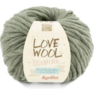 Katia Love Wool 127 Resedagrøn Indhold:85% uld, 15% alpaca Vægt/længde: 100 g = ca. 50 meter Anbefalede pinde: 12-15 mm Strikkefasthed: 10 x 10 cm = 7 m x 9 p Vask:Håndvask / Tåler ikke tørretumbling.