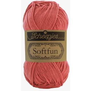 Scheepjes Softfun 2607 Coral Indhold: 60% Bomuld / 40% Akryl Vægt/længde: 50 gram = ca. 140 meter Anbefalede pinde: 3.50-4.00 mm Strikkefasthed: 10 cm = 21 x 30 m Maskinvask / Skåneprogram max 30°C.