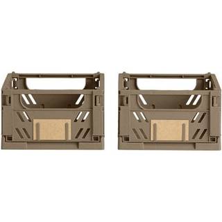 Stabelbar foldekasse valnød 17x12,5 cm 2 stk.
