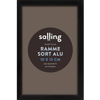 Sort ramme m. glas - 10x15 cm
