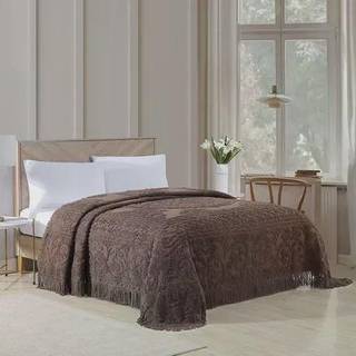 Beatrice Home Fashions Medallion Chenille Sengeted Standard Sham Chocolate