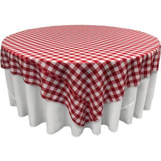 La Linen Polyester Gingham Checkered 72 x 72-tommer firkantet dughvide og r?d