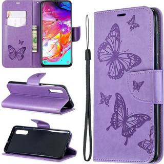 Butterfly Samsung Galaxy A70 etui - Lilla