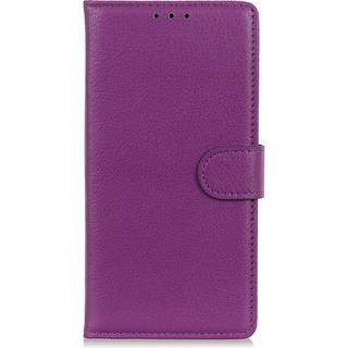 iPhone 13 Mini Litchi Læder Flip Cover m. Pung & Ståfunktion - Lilla
