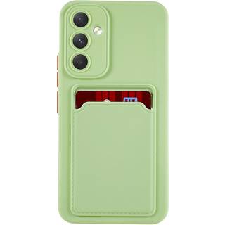 Samsung Galaxy A54 (5G) Fleksibel Plastik Bagside Cover m. Kortholder - Lysegrøn