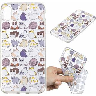 iPhone Xr gel etui med mønsterprint - Cartoon Cats