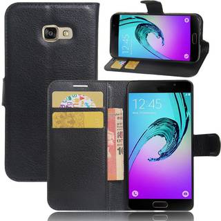 Samsung Galaxy A3 (2017) læder-etui med litchioverflade - Sort