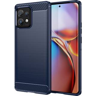 Motorola Edge 40 Pro Brushed Carbon Fiber Cover - Blå