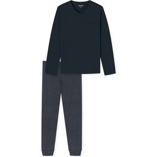 Schiesser Casual Essentials Long Sleeve Pyjamas - After Dark - 52