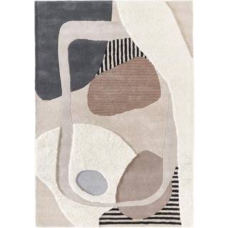 Håndtuftet uldtæppe Rosco med høj-lav struktur