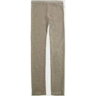 Leggings til kvinder i brun ribbet uld