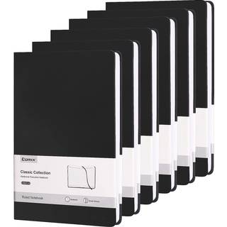 Comix 6 Pack Foret Journal Notebooks 240 sider 5,5 x 8,3 tommer sort A5 Medium Hardcover Notebooks Classic College styrede notesb?ger til skrivni