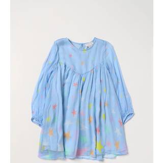 Stella McCartney Kids Printed silk chiffon dress - blue - Y 10