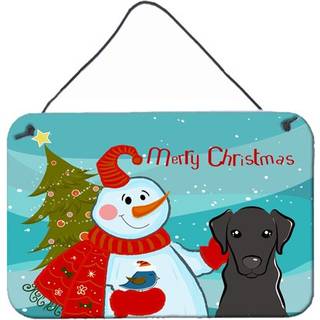 """" Caroline's Treasures Snowman med sort Labrador Wall eller Door Hanging Prints BB1855DS812 8HX12W """"
