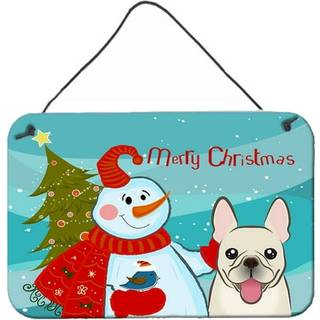 """" Caroline's Treasures Snowman med fransk bulldogmur eller dør hængende tryk BB1858DS812 8HX12W """"