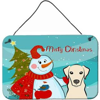 """" Caroline's Treasures Snowman med gul Labrador Wall eller Door Hanging Prints BB1842DS812 8HX12W """"