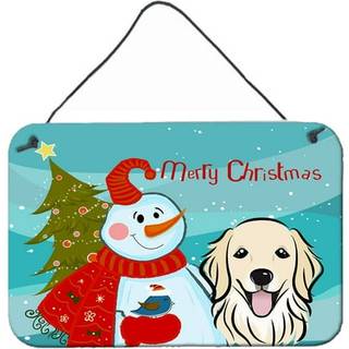 """" Caroline's Treasures Snowman med Golden Retriever Wall eller Door Hanging Prints BB1825DS812 8HX12W """"