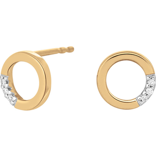 Siersbøl 14kt. guldørestikker med diamant på i alt 0.02ct W/PI