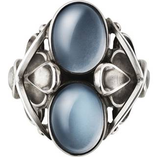 Georg Jensen Moonlight Blossom ring 1A, sølv med blå månesten