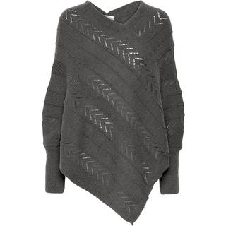 Cream Crholiday Knit Poncho Strik 10610828 Asphalt Melange (ONE)